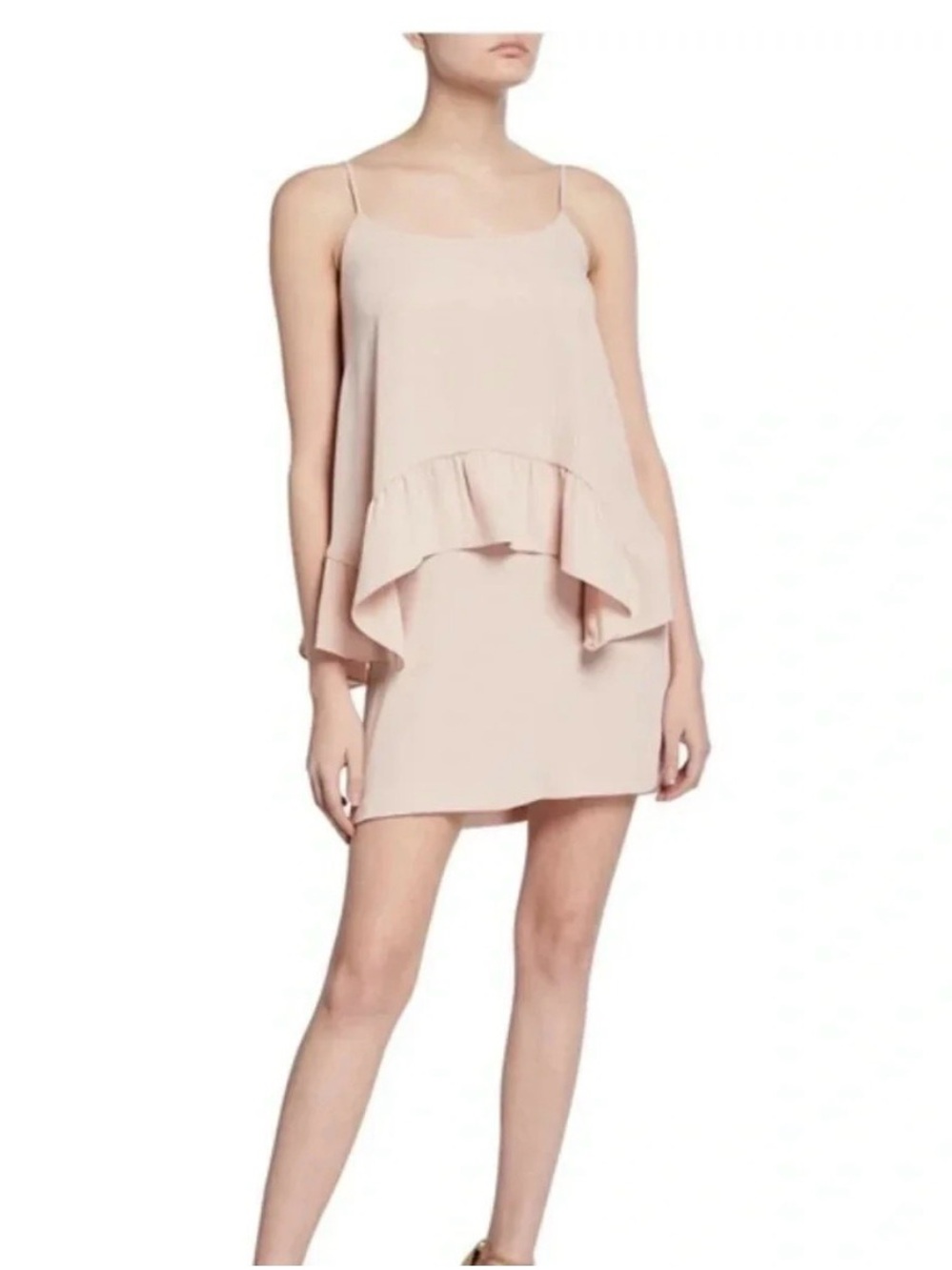 Amanda Uprichard Coretta Draped Tiered Dress - Blush - Small